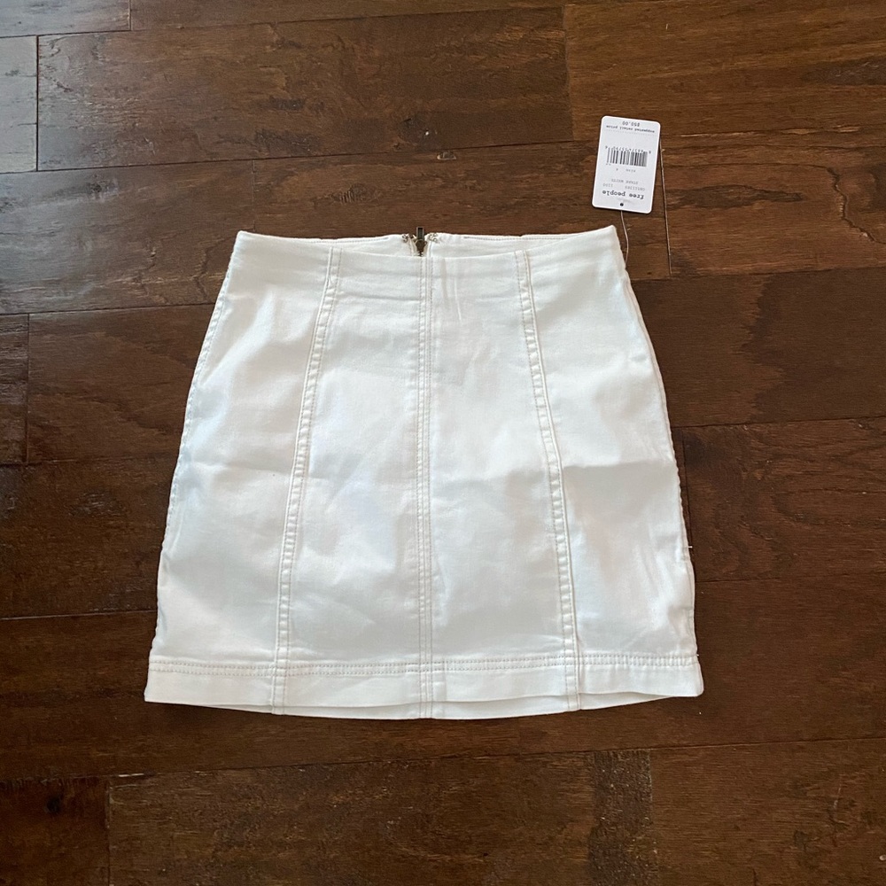 Free people white jean skirt